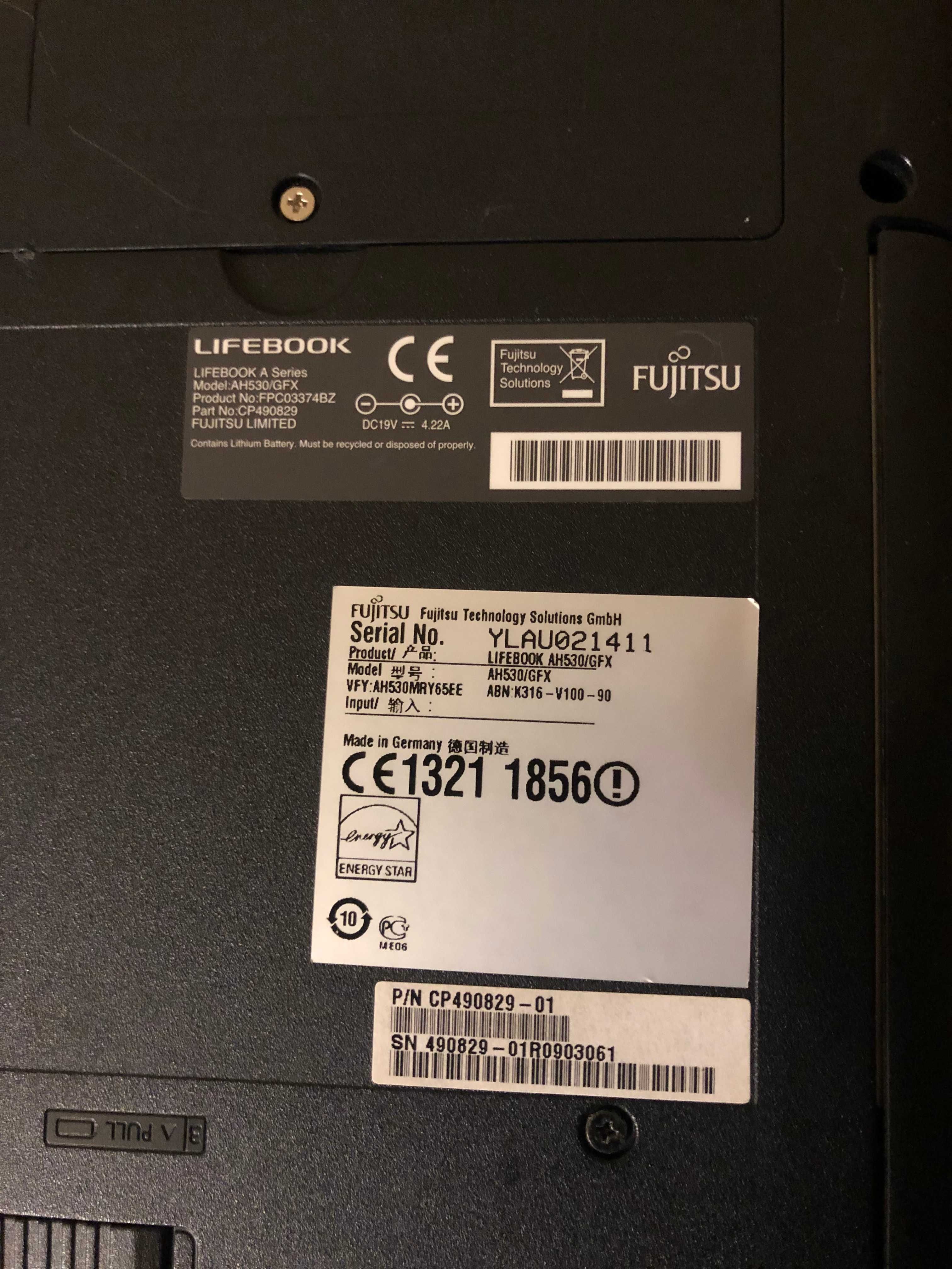 Laptop Fujitsu AH530, Intel i3, RAM 4 GB, HDD 111 GB, 15.6”, DVD-RW