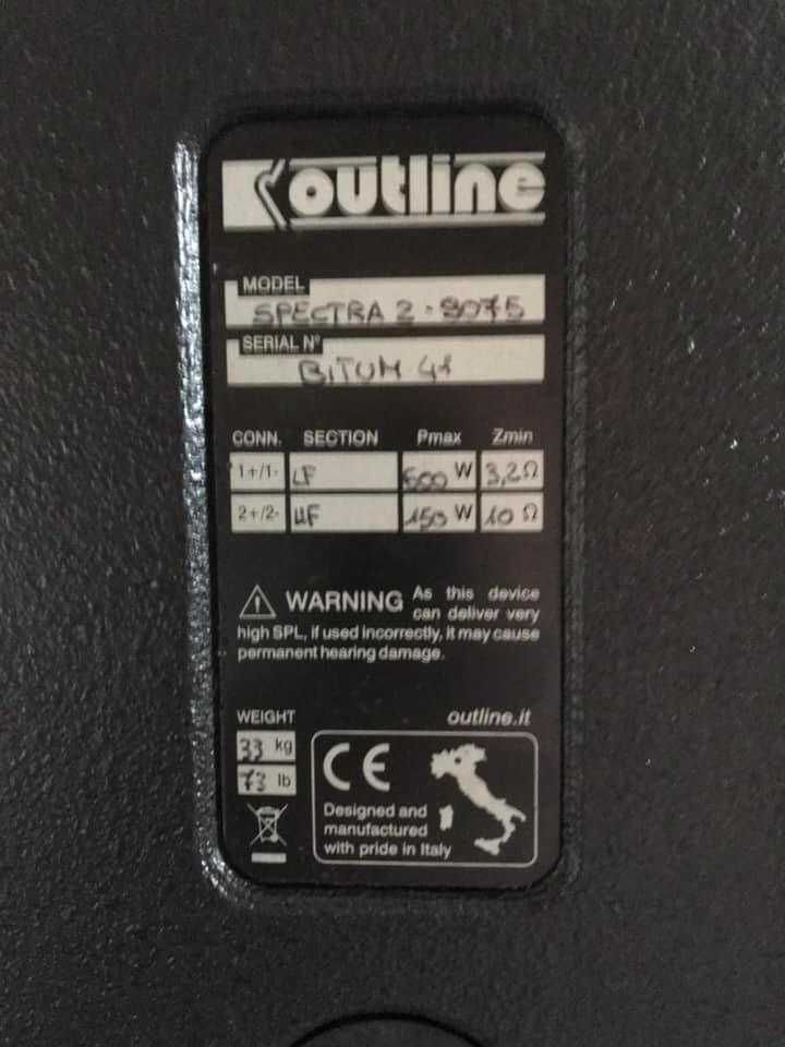 Outline Spectra II 9075 pasive, 1200+300w MADE IN ITALY