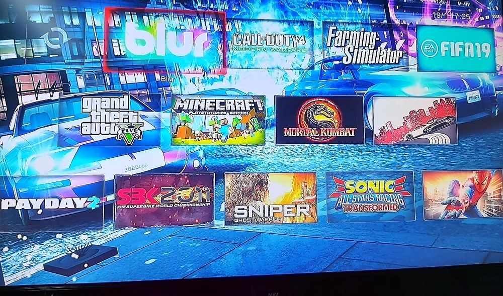 Ps3 slim fullbox fifa19 gta5 blur nfs minecraft m kombat farm spider