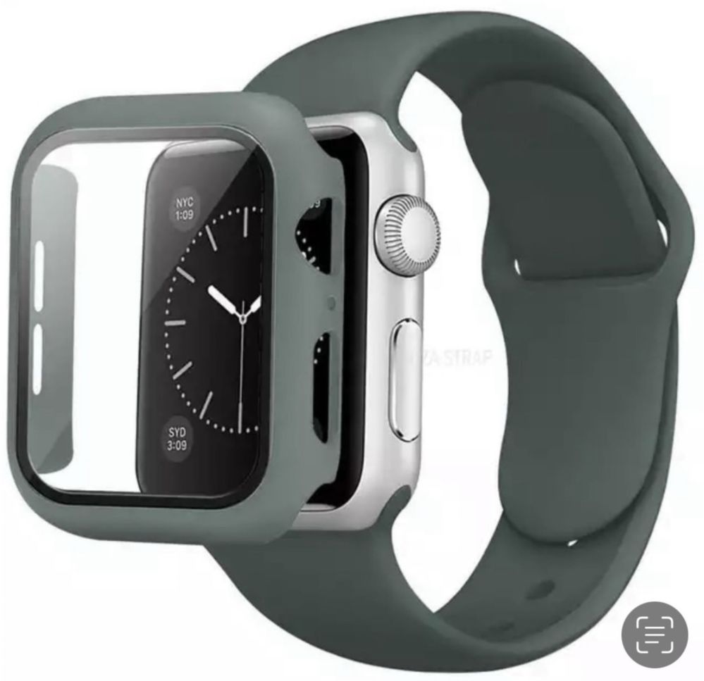 Pachet Carcasa Husa +Curea Direct Silicon Compatibila Ceas Apple Watch