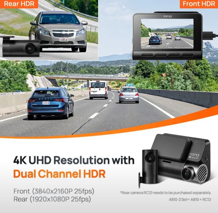 70mai A810 UHD 4K FULL COMPLECT 5в 1