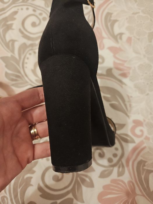 Sandale negre toc Paolo Bocceli