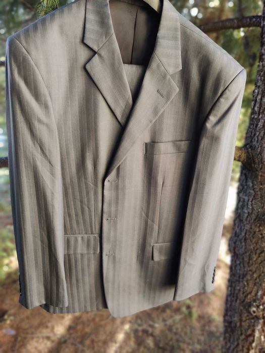 Costum Giorgio Armani ORIGINAL 58 - Gri-Lana virgina - Toamna Iarna