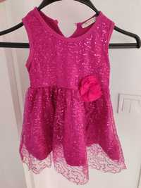 Розова рокля за момиче 3-4 Г / 104 р-р рокличка с пайети за рожден ден