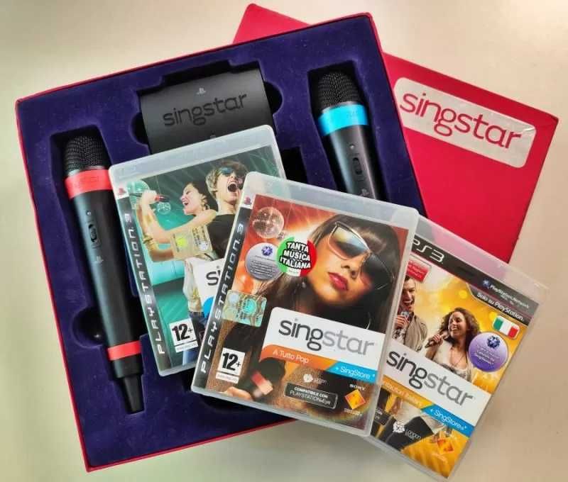 Комплект 2 броя SingStar Wired Microphones + Singstar USB Adapter