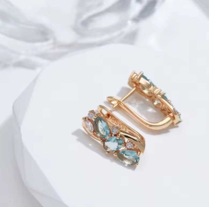 GP103, cercei placati aur 14k,noi/marcati,incuietoare sigura, zirconiu