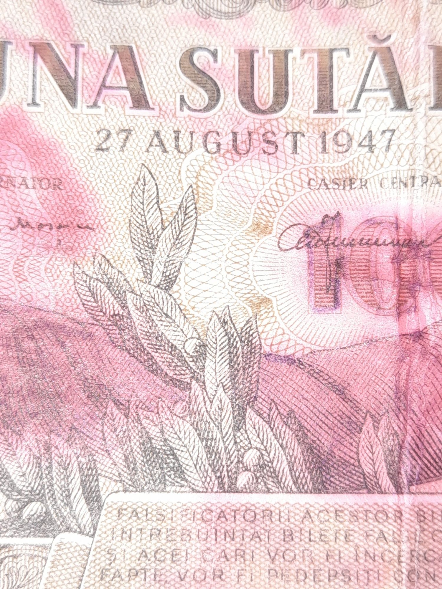 Bagnota 100 LEI  27 August 1947