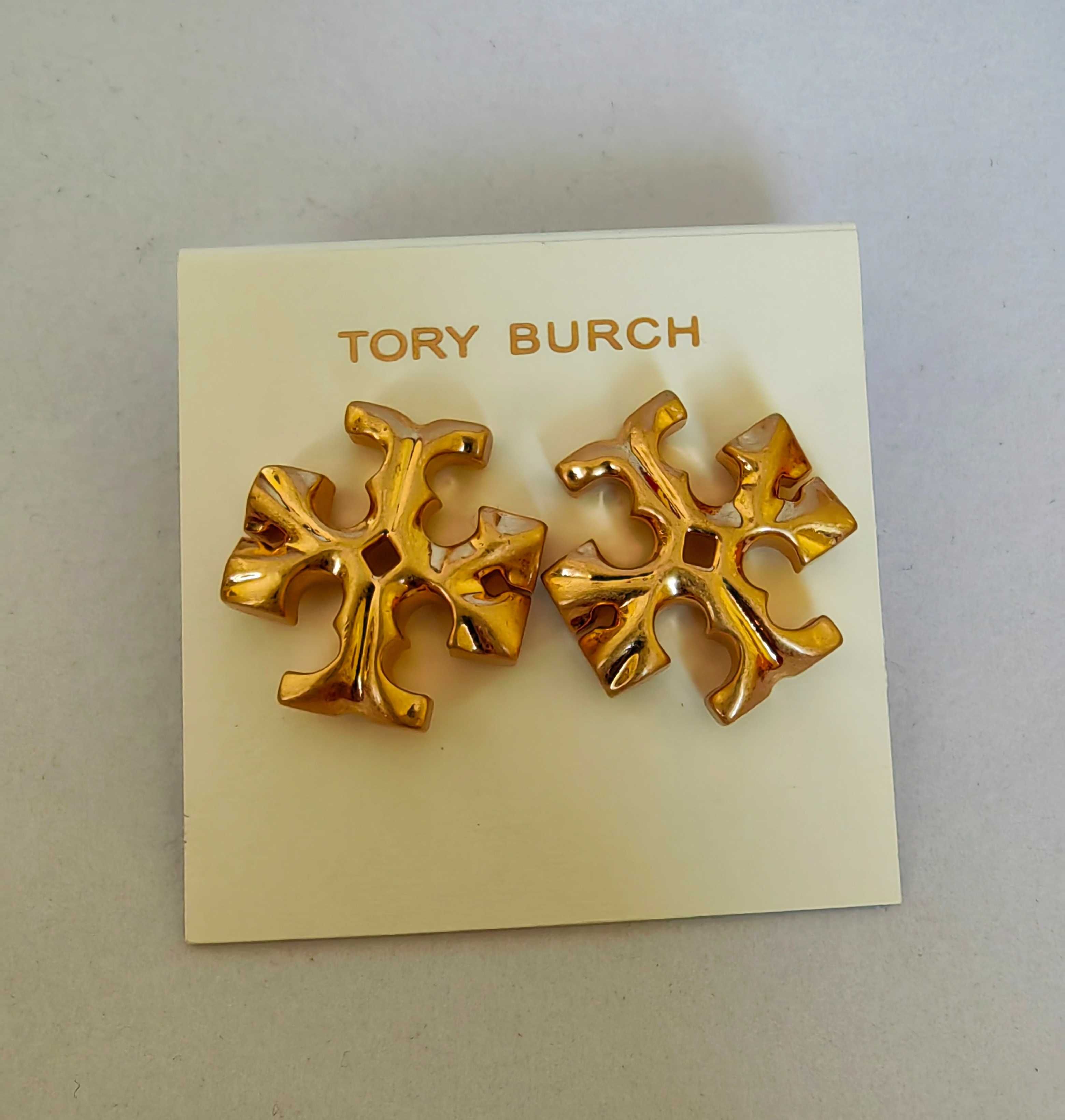Големи обеци на Tory Burch - logo stud earrings