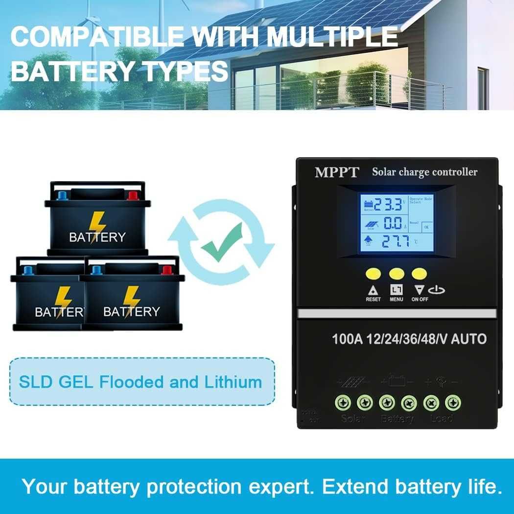 Controler solar 4800W, MPPT 12V/24V/36V/48V, 100A, REDUS de la 460RON
