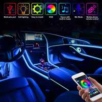 Lumina ambientala SET led neon 6 m 12 V  RGB cu aplicatie telefon