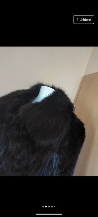 Haina noua blana naturala de nutrie cu guler si mansete de vulpe
