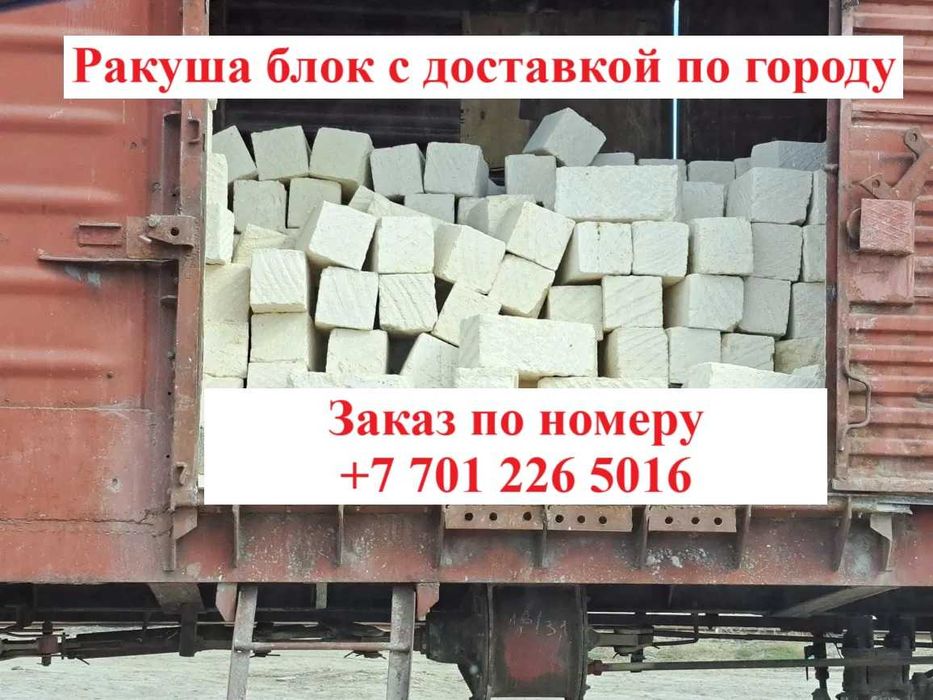 Ракуша блок с доставкой по городу 190 тг.