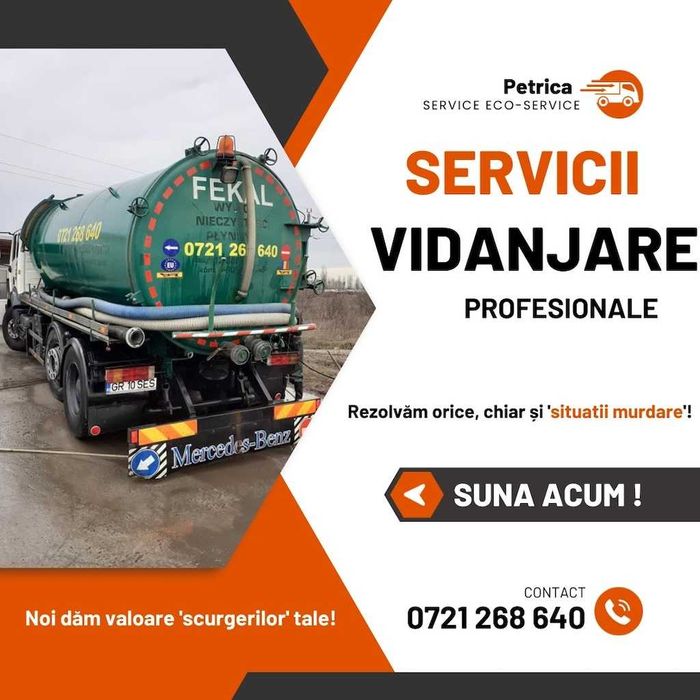 Servicii VIDANJARE / Vidanja 20mc / Golire Hasnale / FOSE SEPTICE .