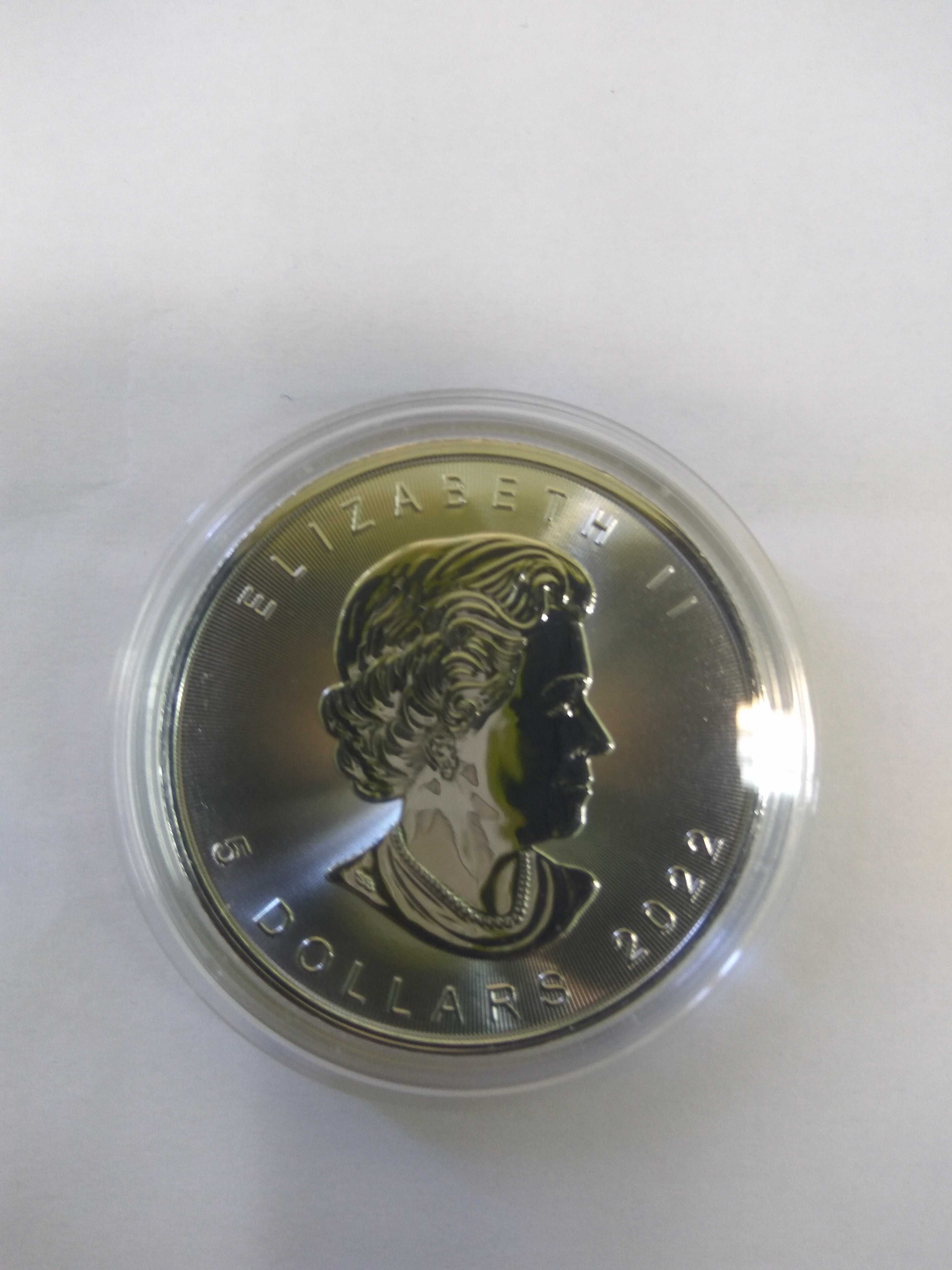 Канадски кленов лист 2022, 1 унция (31,1 грама) сребро, нова монета
