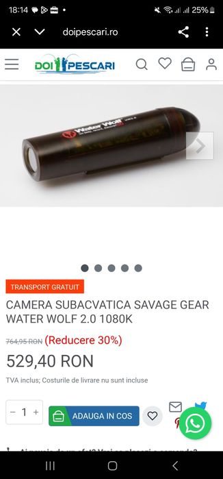 Cameră subacvatică Water Wolf 2.0 1080K