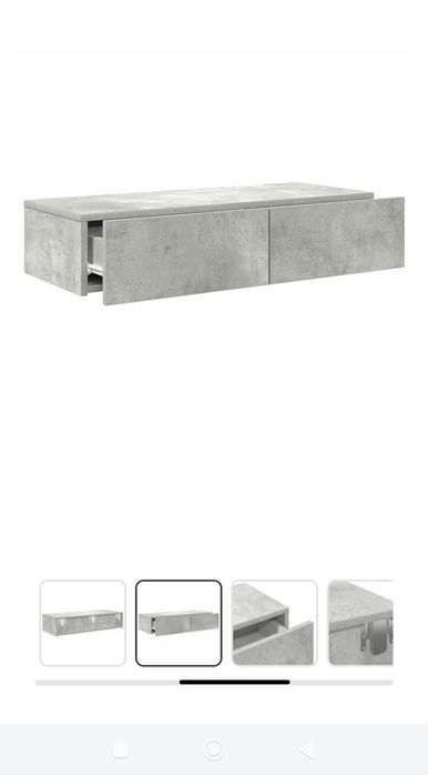 Стенен рафт с чекмедже и нощни шкафчета