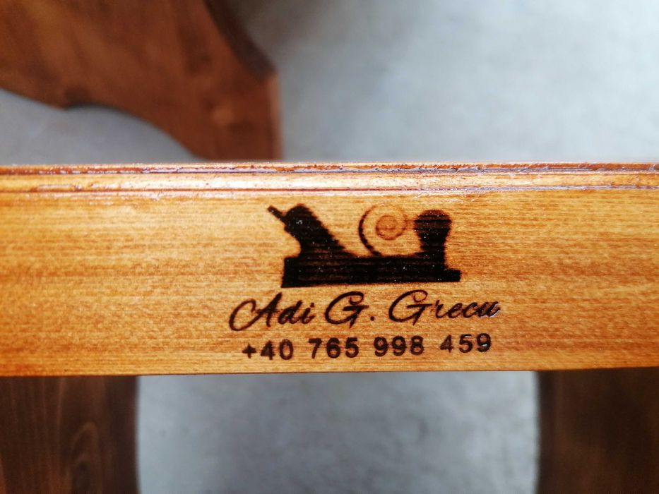 Masa cu scaune si banci din lemn pentru gradina, terasa, foisor