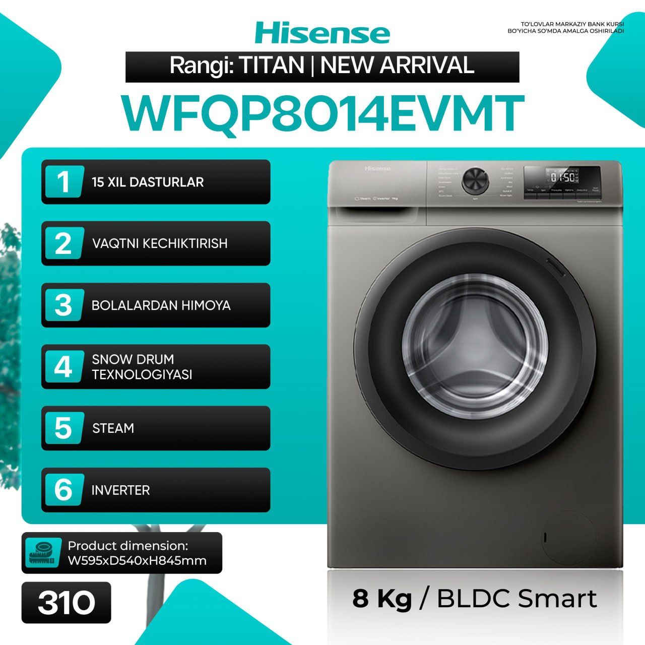 Hisense Brendidan Kir yuvish mashinasi,стиральная машинка