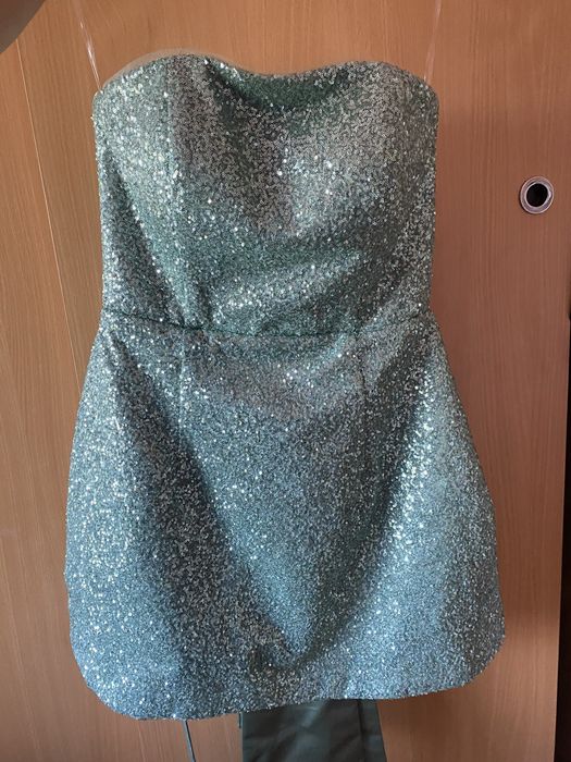 Rochie scurtă, verde deschis, evenimente