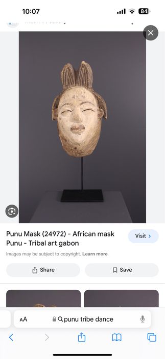 Африканска Punu маска