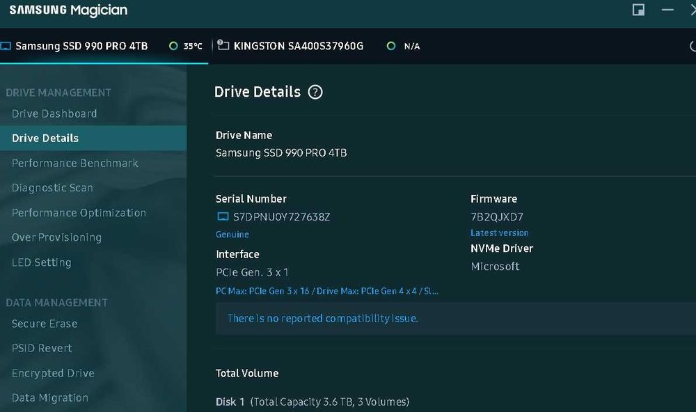 Samsung 990 Pro 4TB NVMe M.2 PCIe 4.0 SSD
