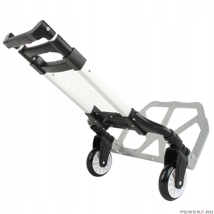 Carucior pliabil, reglabil cu roti pentru transport, 40 x 40 x 100 cm,