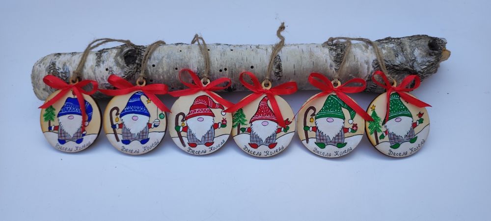 Дървени Коледни играчки