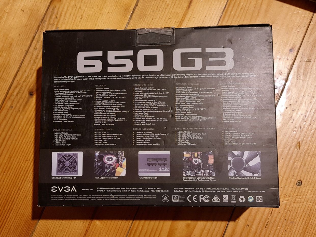 Sursa gaming EVGA 650W G3 certificare 80 Plus Gold Full modulara