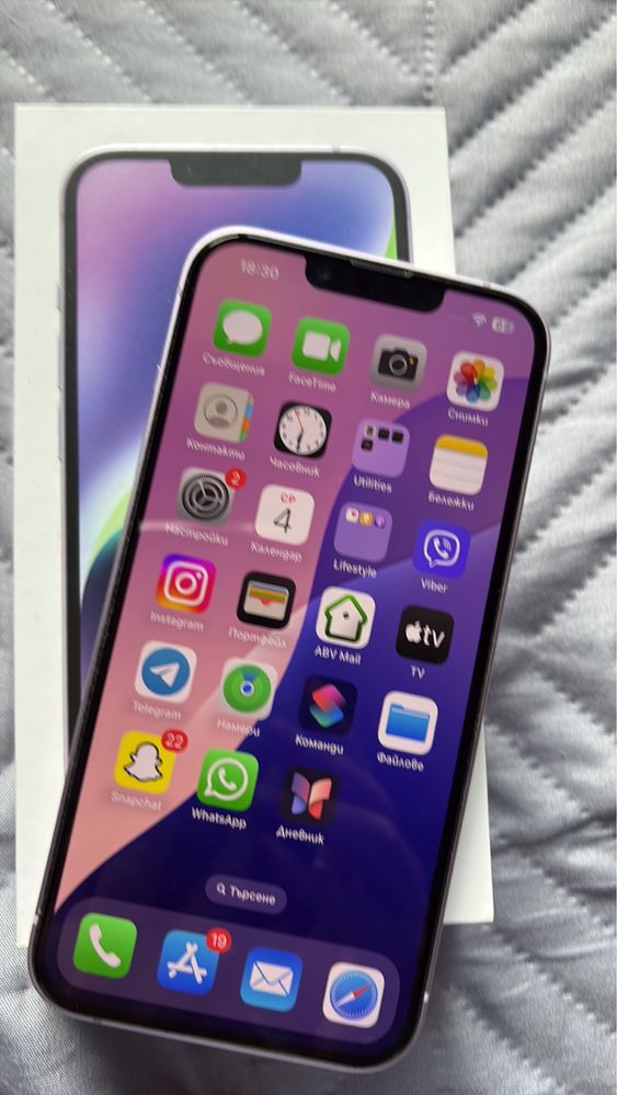IPHONE 14 лилав 128 като нов