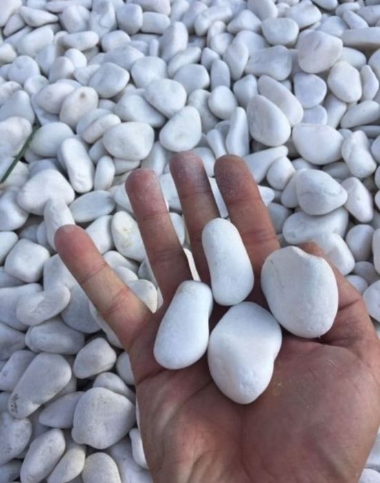Мраморная белая галька