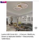 Lustra Led 2 cercuri cu telecomandă