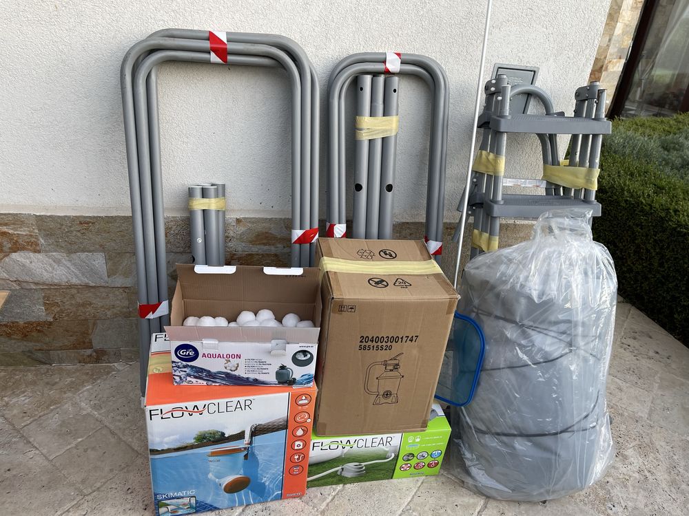 Bestway 56457 басейн пълен комплект+нагревател за вода Bestway 58259
