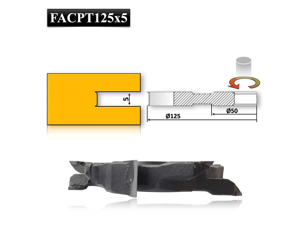 Freza Nut cu Cutit Pre-Taietor pentru Lemn 125 x 5 Vidia