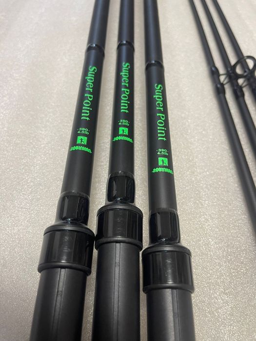 SET 3 Lansete Super Point 3.9m, 4.5lbs 2segmente + 3 Mulinete FL 9000