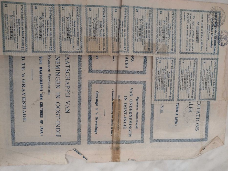 Acțiuni vechi anii 1900
