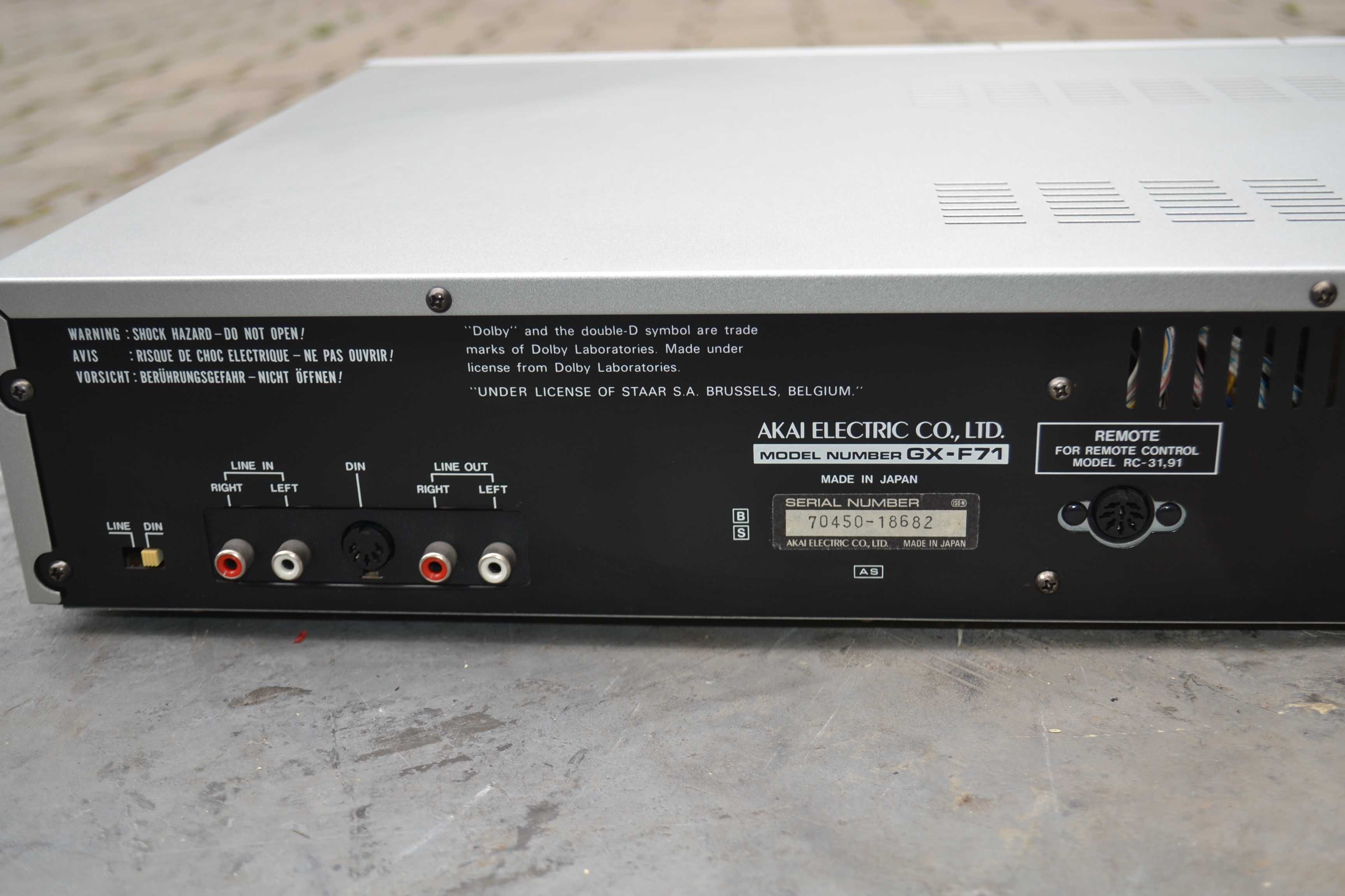 Deck Akai GX F 71 cu prospect si manual de utilizare
