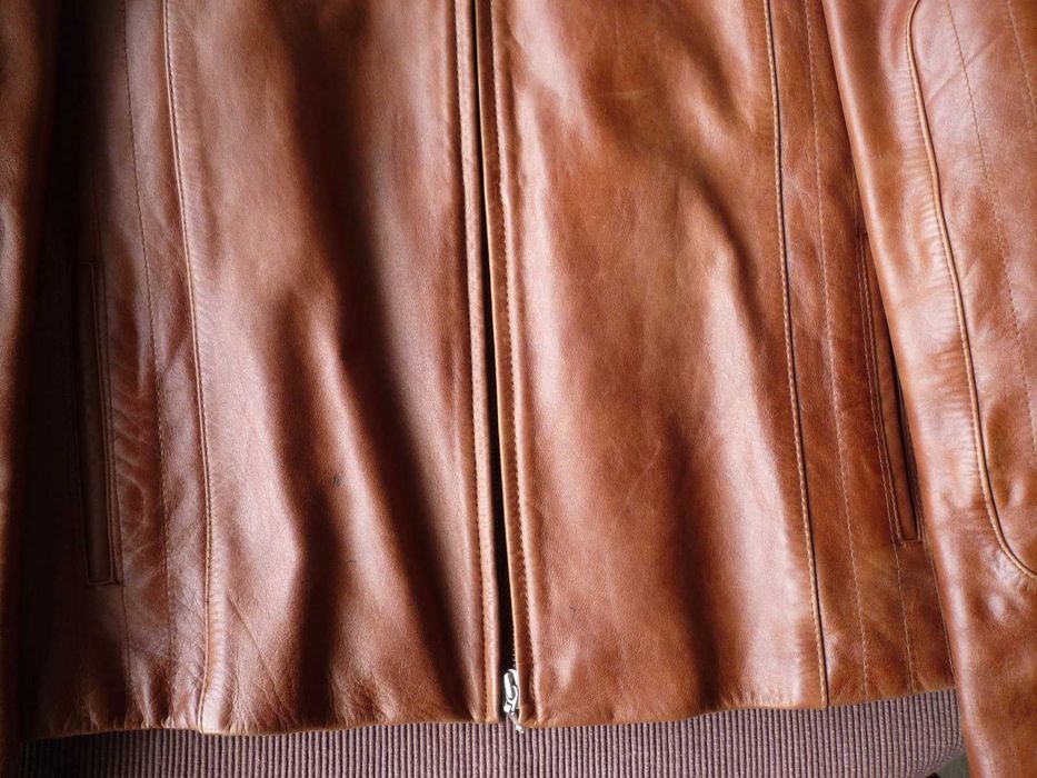 Кожено яке от естествена кожа „Giovanni“, цвят светло кафяв