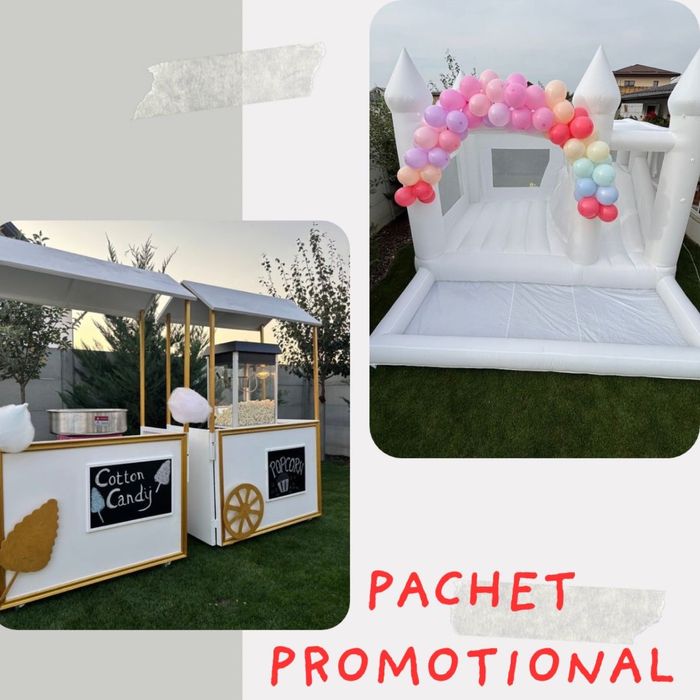Pachet promotional - Tobogan Alb Elegant + Stand la alegere + animator