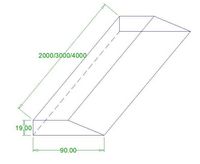 Dreptar trepizoidal 90x19 mm, dreptar de aluminiu forma trepizoidala