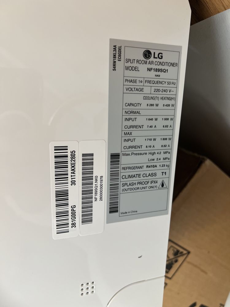 Кондиционер LG 18 Dual Inverter Модел: NF189SQ1