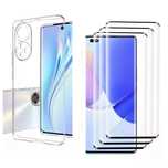 Huawei Nova 9 / 10 SE - Pachet Husa Clara / Neagra  + Folie Sticla 21D