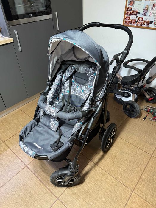 Vând Carucior Kraus 3 in 1 Clasic Grey Turqois utilizat