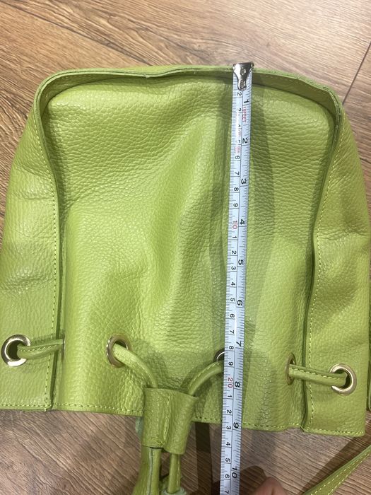 Poseta verde lime din piele naturala