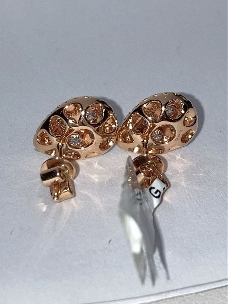 Cercei aur roz 18kt.cu diamante 1.55ct