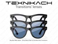 Ray Ban Meta Skyler - Shiny Black Clear to Cerulean Blue Transitions