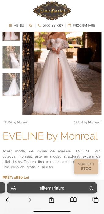 Vând rochie de mireasă Eveline- Elite Mariaj