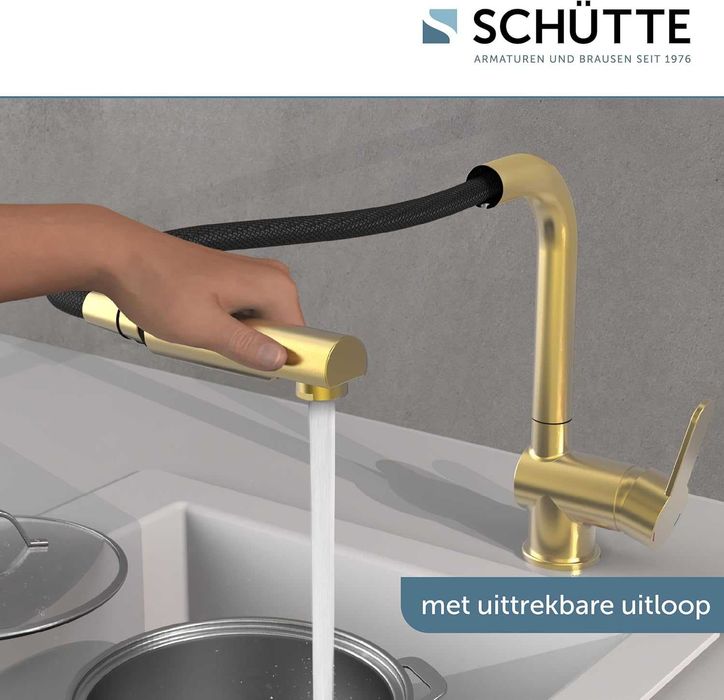 Baterie chiuveta SCHUTTE LONDON GOLD, cu dus, REDUS de la 730RON