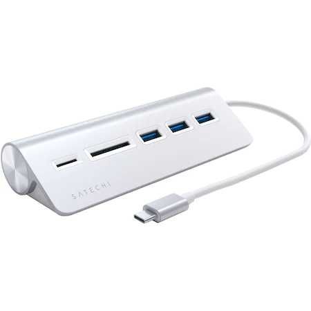 Satechi Hub USB-C cu 3x USB 3.0, MicroSD, Argintiu