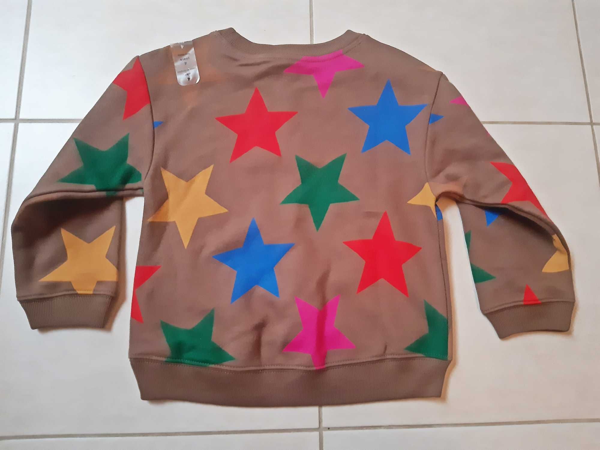 Bluza maro cu stele colorate - baby GAP - 4 ani - NOU [Transp gratuit]