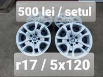 Jante tabla r17 + capace originale / gama BMW / 5x120 / ET 34